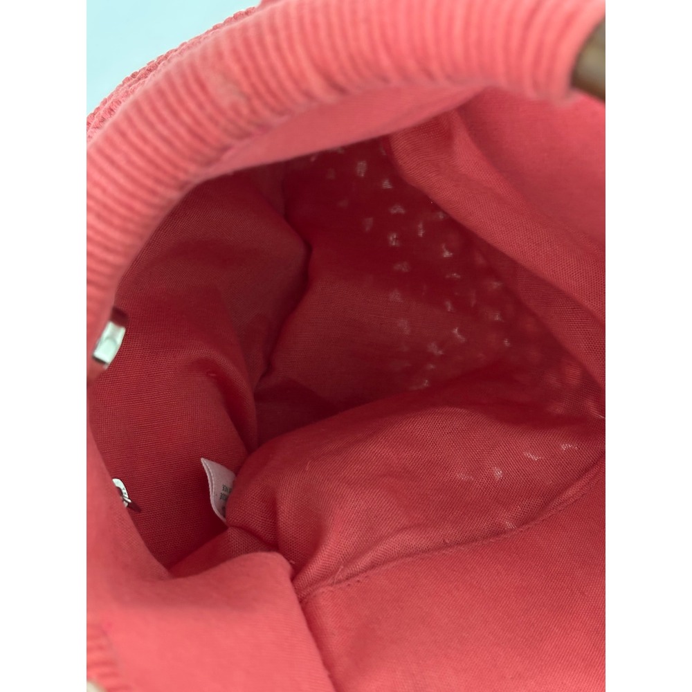 Sigrid Olsen Handcrafted Coral Crochet Tote Wooden Handles Resort Bag Lined NWT - Picture 13 of 16